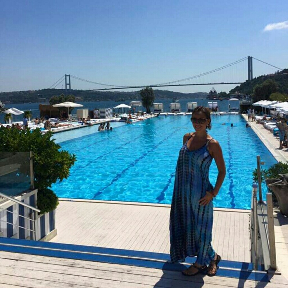 Flowy tiedye Lovestitch dress in shades of blue